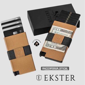 Ekester tan Senate high qualiy leather trigger wallet